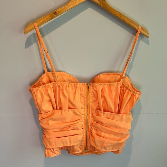 Pretty Little Thing Orange Sherbet Cropped Camisole Top - size 6 - Picture 3 of 5